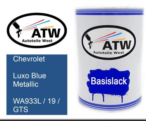 Chevrolet, Luxo Blue Metallic, WA933L / 19 / GTS: 500ml Lackdose, von ATW Autoteile West.
